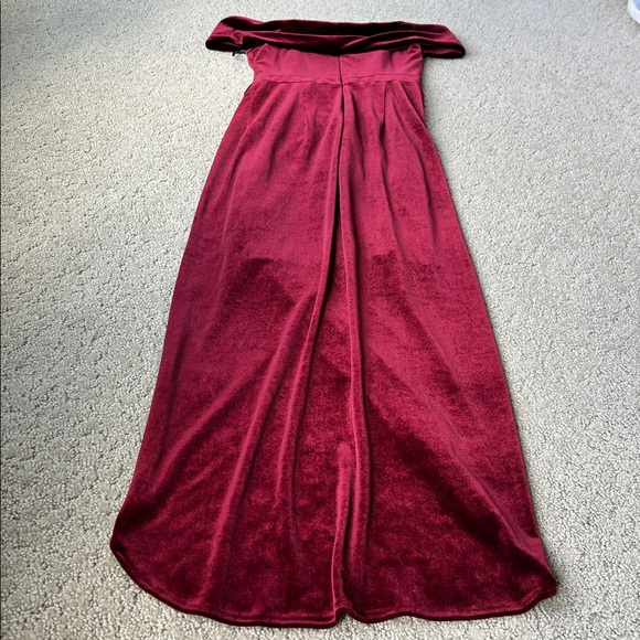 BHLDN Edison Burgundy Velvet Dress Off Shoulder Luxe Evening Formal SZ US 4 NWOT - Picture 16 of 16